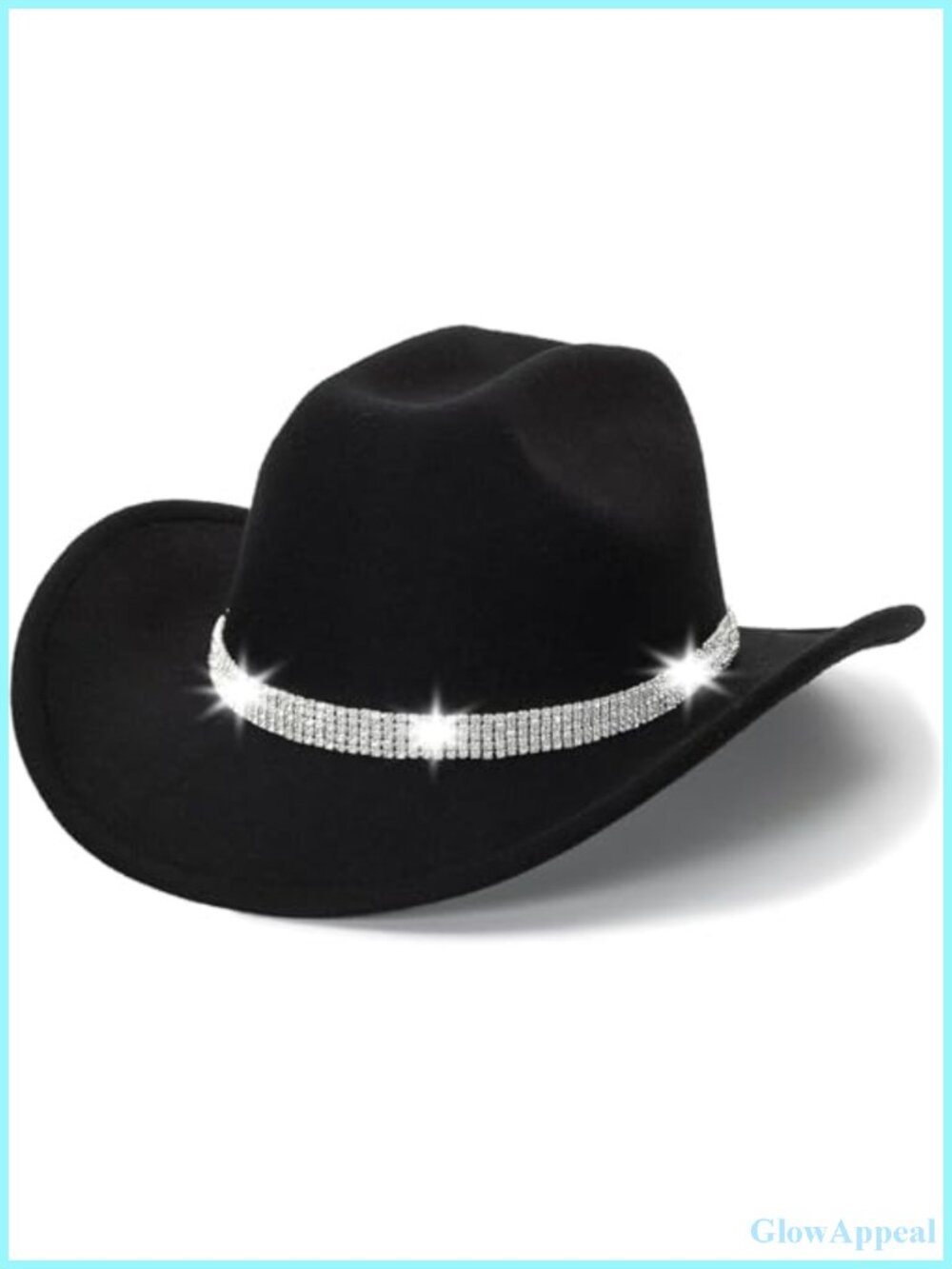 Vintage Roll Up Western Cowboy Hat with Rhinestone Band